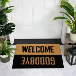 Northlight Natural Coir "Welcome Goodbye" Outdoor Doormat 18" X 30"