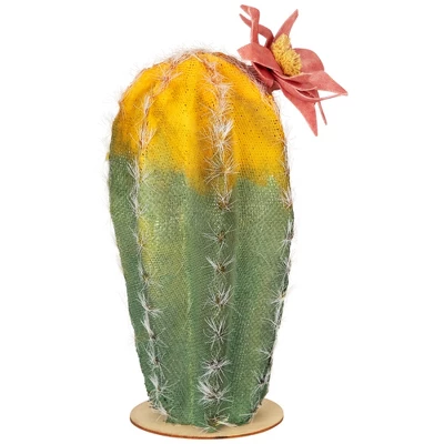 Northlight 8.5" Flowering Cactus Artificial Plant Table Top Decoration - Green/Yellow 6 Northlight 8.5" Flowering Cactus Artificial Plant Table Top Decoration - Green/Yellow - Image 6