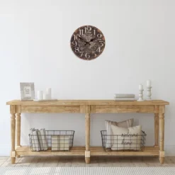 Northlight 12" Battery Operated Round Wall Clock With World Globe Design