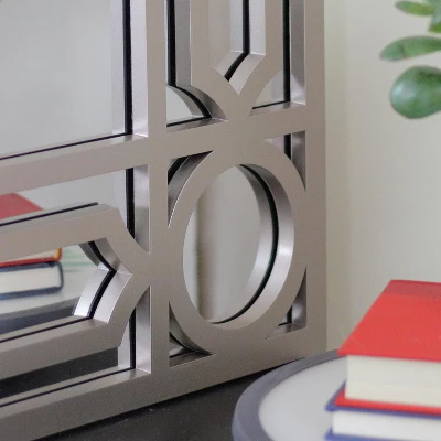 Northlight 29.5" Gray Framed Geometric Design Rectangular Wall Mirror 2 Northlight 29.5" Gray Framed Geometric Design Rectangular Wall Mirror - Image 2