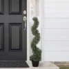 Northlight 3' Artificial Two-Tone Boxwood Spiral Topiary Tree With Round Pot, Unlit