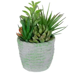 Northlight 8.5" Mixed Succulent Artificial Potted Arrangement - Green/Brown -Home Decor GUEST 877f5dc0 8f0a 4871 8b32 655072913c55