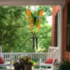 Northlight 15.75" Orange And Green Metal Butterfly Outdoor Garden Windchime