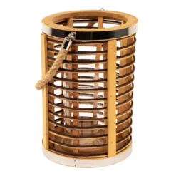 Northlight Rattan Glass Candle Lantern With Jute Handle - 11.5" -Home Decor GUEST 881cdbe7 471d 4ec2 8d90 f191e900a7b7