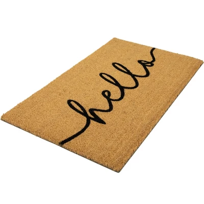 Northlight Natural Coir "Hello" Outdoor Doormat 18" X 30" 3 Northlight Natural Coir "Hello" Outdoor Doormat 18" X 30" - Image 3