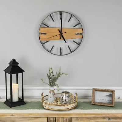 Northlight Rustic Metal Frame Wall Clock -15.75" - Black 1 Northlight Rustic Metal Frame Wall Clock -15.75" - Black
