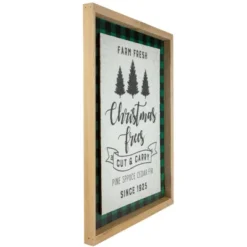 Northlight 16" Buffalo Plaid Wooden Framed "Farm Fresh Christmas Trees" Wall Decor -Home Decor GUEST 8aa7c3bd b269 46d7 ac25 783d854686cb