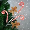 Northlight 28" Gingerbread And Candy Cane Swirls Christmas Spray