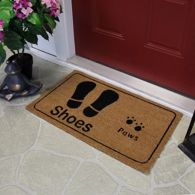 Northlight Beige And Black Shoe Prints With Paw Prints Doormat 18" X 30" 2 Northlight Beige And Black Shoe Prints With Paw Prints Doormat 18" X 30" - Image 2