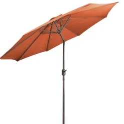 Northlight 9ft Outdoor Orange Patio Umbrella With Hand Crank And Tilt -Home Decor GUEST 8bc1418f 5bf9 4f6f 939f 37f6a37461db