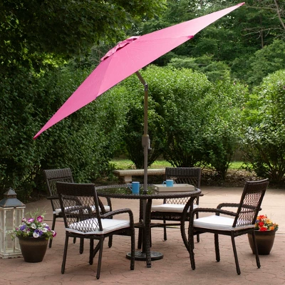 Northlight 9ft Outdoor Patio Market Umbrella With Hand Crank And Tilt, Pink 2 Northlight 9ft Outdoor Patio Market Umbrella With Hand Crank And Tilt, Pink - Image 2