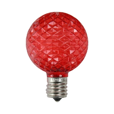 Northlight Pack Of 25 Faceted LED G50 Red Christmas Replacement Bulbs 1 Northlight Pack Of 25 Faceted LED G50 Red Christmas Replacement Bulbs