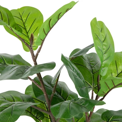 Northlight 26" Dark Green Artificial Potted Fiddle-Leaf Fig Plant 3 Northlight 26" Dark Green Artificial Potted Fiddle-Leaf Fig Plant - Image 3