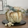 Northlight 9" White And Gold Pumpkins Fall Harvest Arrangement