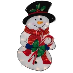 Northlight 30.5" Lighted Snowman With Candy Canes Christmas Outdoor Decoration -Home Decor GUEST 8f80c01f 7b6f 48ea 94b2 0df36978c194