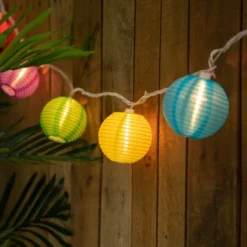 Northlight Round Lantern Indoor Outdoor Patio String Light Set - 7.25' White Wire - 10ct -Home Decor GUEST 9091f48f 58ef 4f8a bc44 bd99fa99f931