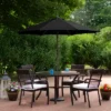 Northlight 7.5ft Outdoor Patio Market Umbrella With Hand Crank, Black