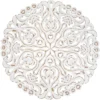 Northlight 24" Brushed Antique White Damask Round Wall Panel