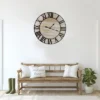 Northlight 24" Metal Framed Roman Numeral Battery Operated Round Wall Clock