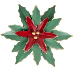Northlight 14" Small Green And Red Metal Poinsettia Christmas Wall Hanging -Home Decor GUEST 9865ed44 6f55 46a6 8a9a f4f03bcde499