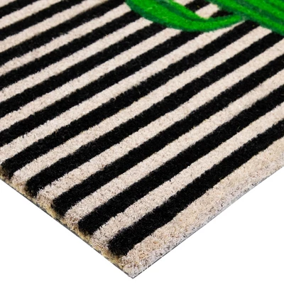 Northlight Green Cactus Striped Natural Coir Outdoor Doormat 18" X 30" 5 Northlight Green Cactus Striped Natural Coir Outdoor Doormat 18" X 30" - Image 5