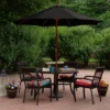 Northlight 8.5ft Outdoor Patio Market Umbrella With Wooden Pole, Black