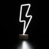 Northlight 11.5" Battery Operated Neon Style LED Lightening Bolt Table Light - White