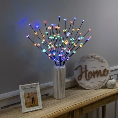 Northlight Set Of 3 Pre-Lit Cherry Blossom Artificial Tree Branches 2.5' - Multicolor LED Lights 1 Northlight Set Of 3 Pre-Lit Cherry Blossom Artificial Tree Branches 2.5' - Multicolor LED Lights