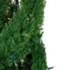 Northlight Real Touch™ Artificial Pre-Lit Cedar Double Spiral Topiary Tree, Clear Lights 4.5'