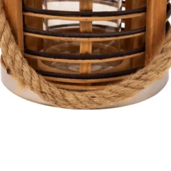 Northlight Rattan Glass Candle Lantern With Jute Handle - 7.5" -Home Decor GUEST 9dffcc24 ac69 4b65 81ce 2d0f7e9a32cf