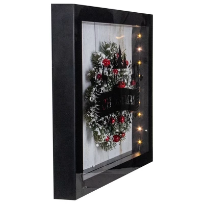 Northlight 14" Black Framed 3D "Merry Christmas" LED Christmas Box Decor 2 Northlight 14" Black Framed 3D "Merry Christmas" LED Christmas Box Decor - Image 2
