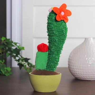Northlight 12" Mixed Plush Cactus Artificial Potted Plant Decoration - Green 3 Northlight 12" Mixed Plush Cactus Artificial Potted Plant Decoration - Green - Image 3