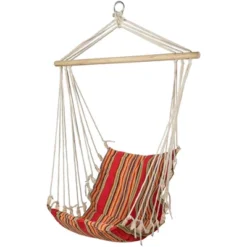 Northlight 21" X 34" Striped Hammock Chair With Padding And Wooden Bar - Red/Yellow 8 Northlight 21" X 34" Striped Hammock Chair With Padding And Wooden Bar - Red/Yellow -Home Decor GUEST a23b713a ea78 4d90 8a92 f486a02eb385