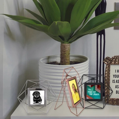 Northlight 9.5" Contemporary Hexagonal 4" X 4" Photo Picture Frame - Silver 2 Northlight 9.5" Contemporary Hexagonal 4" X 4" Photo Picture Frame - Silver - Image 2