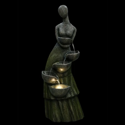 Northlight 39" Lighted Modern Faceless Woman Tiered Outdoor Garden Water Fountain 2 Northlight 39" Lighted Modern Faceless Woman Tiered Outdoor Garden Water Fountain - Image 2