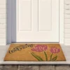 Northlight Natural Coir Floral Rectangular "Welcome" Doormat 18" X 30"