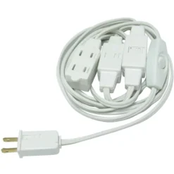 Northlight 12' White Indoor Polarized Extension Power Cord With 9-Outlets