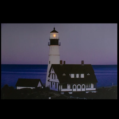 Northlight LED Lighted Dusk Lighthouse Seaside Scene Canvas Wall Art 15.75" X 23.75" 2 Northlight LED Lighted Dusk Lighthouse Seaside Scene Canvas Wall Art 15.75" X 23.75" - Image 2