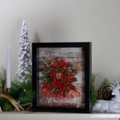 Northlight 14" Black Framed 3D "Have A Holly Jolly Christmas" LED Christmas Box Decor