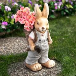 Northlight Boy Rabbit Outdoor Easter Garden Planter - 19.25"
