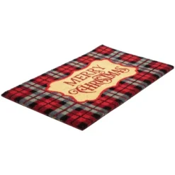 Northlight Red And Black Plaid "Merry Christmas" Rectangular Doormat 18" X 30" -Home Decor GUEST ac9774da 7cfe 43f8 9c00 1983e03c2307