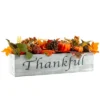 Northlight 21" Autumn Harvest Arrangement In A "Thankful" Rustic Wooden Box Centerpiece