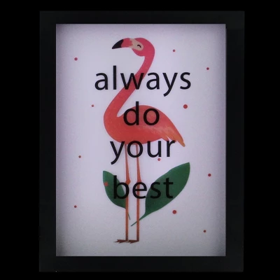 Northlight LED Lighted 'Always Do Your Best' Flamingo Framed Light Box 9" X 7" 2 Northlight LED Lighted 'Always Do Your Best' Flamingo Framed Light Box 9" X 7" - Image 2