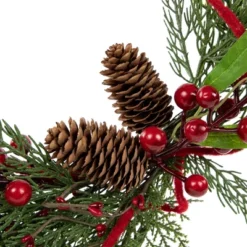 Northlight Real Touch™️ Mixed Greenery And Berries Artificial Christmas Wreath - 18" - Unlit -Home Decor GUEST add4b48e 2aa2 44a5 acd3 b637dc6004e8