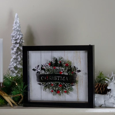 Northlight 14" Black Framed 3D "Merry Christmas" LED Christmas Box Decor 1 Northlight 14" Black Framed 3D "Merry Christmas" LED Christmas Box Decor