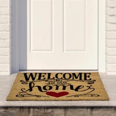 Northlight Natural Coir "Welcome To Our Home" Rectangular Doormat 18" X 30" 1 Northlight Natural Coir "Welcome To Our Home" Rectangular Doormat 18" X 30"