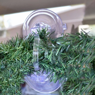 Northlight 7" Clear Jumbo Suction Cup Christmas Wreath Hook 2 Northlight 7" Clear Jumbo Suction Cup Christmas Wreath Hook - Image 2