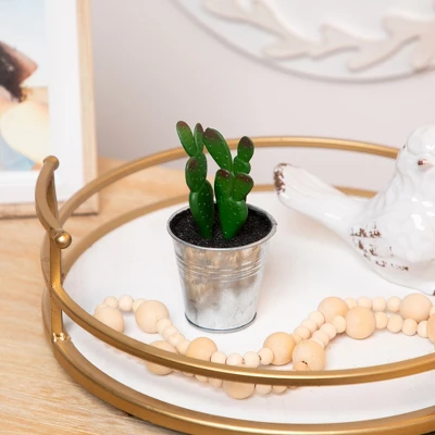 Northlight 3.5" Tropical Cactus In Tin Pot Artificial Potted Plant - Red/Green 1 Northlight 3.5" Tropical Cactus In Tin Pot Artificial Potted Plant - Red/Green