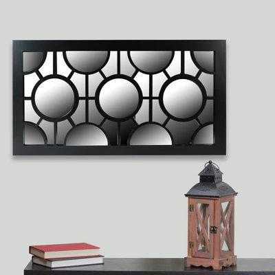 Northlight 25.5" Black Geometric Circles Rectangular Wall Mirror 2 Northlight 25.5" Black Geometric Circles Rectangular Wall Mirror - Image 2