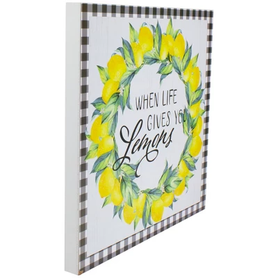 Northlight White And Black Gingham "When Life Gives You Lemons" Decorative Wall Art 13.75" 2 Northlight White And Black Gingham "When Life Gives You Lemons" Decorative Wall Art 13.75" - Image 2